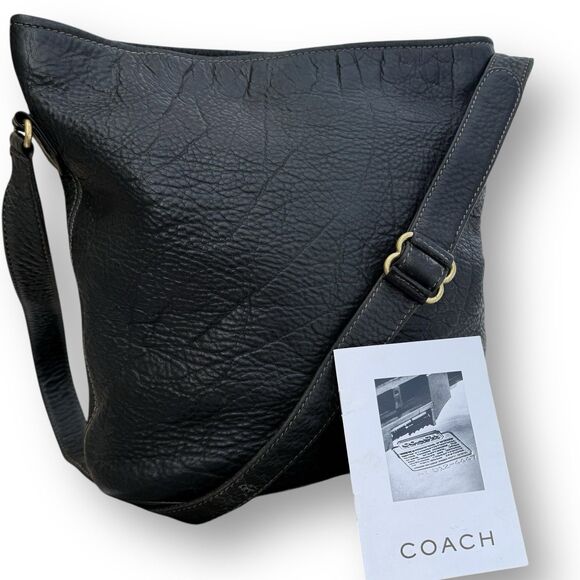 Vintage Coach 4906 Sonoma Crossbody Classic Bucket Bag Black Pebbled Leather - Picture 16 of 16